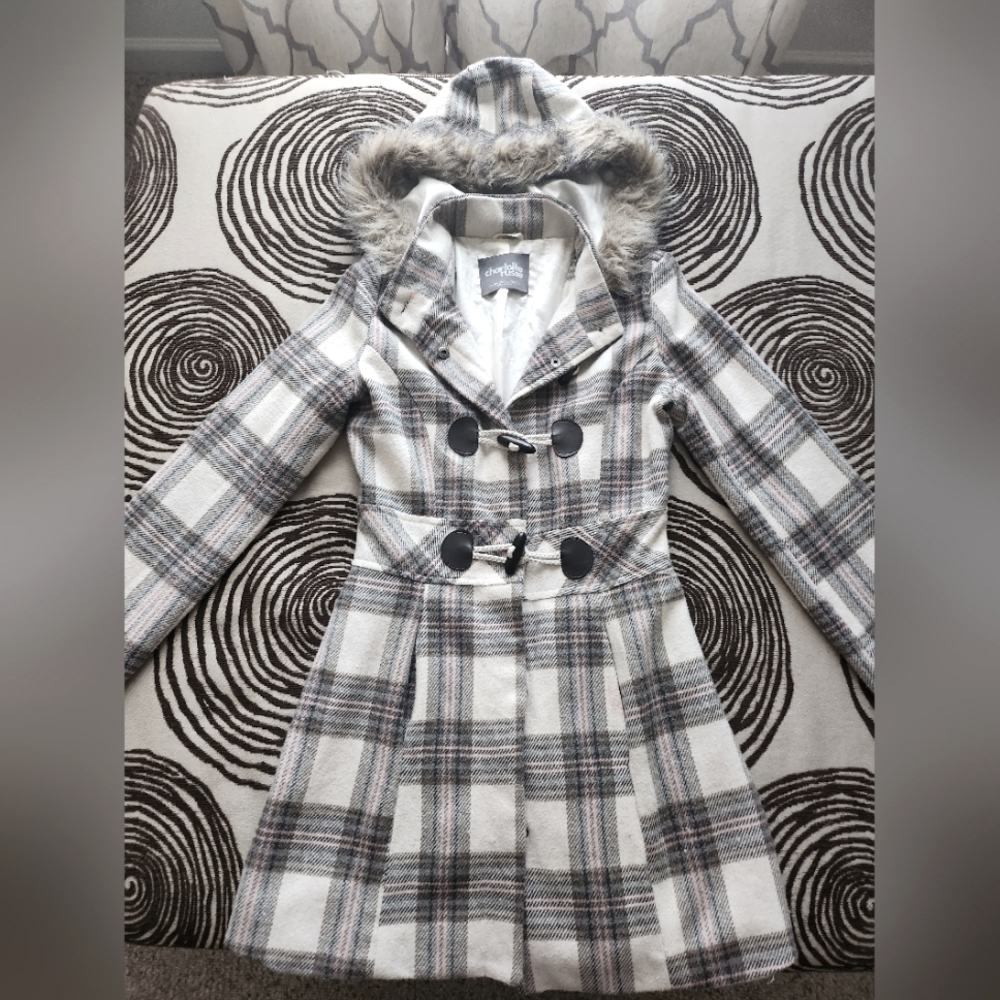 Charlotte Russe Plaid Peacoat XS